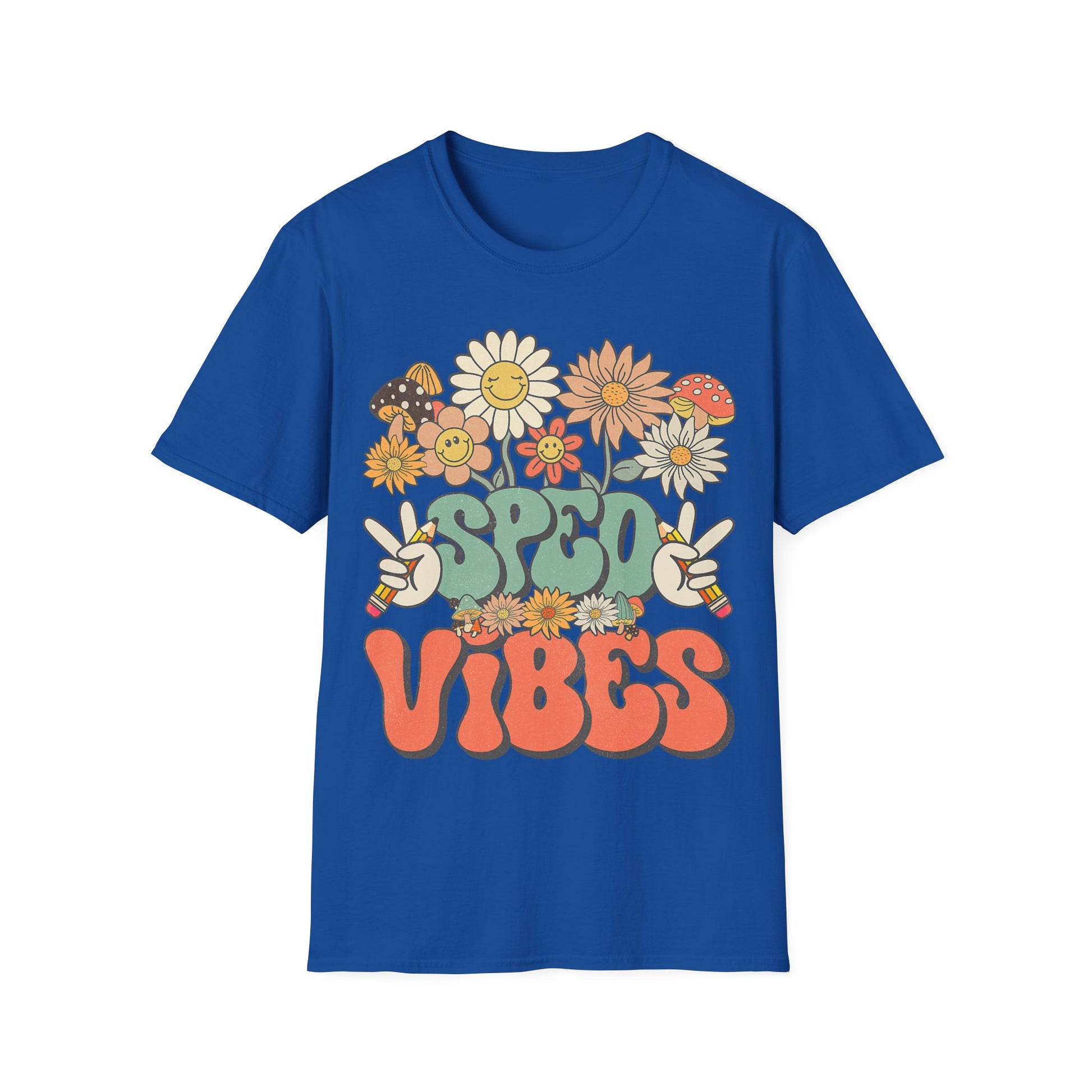 Retro Floral Vibes T-Shirt - Unisex Softstyle Tee, Boho Fashion, Summer Essential, Gift for Friends, Nature Lover's Apparel