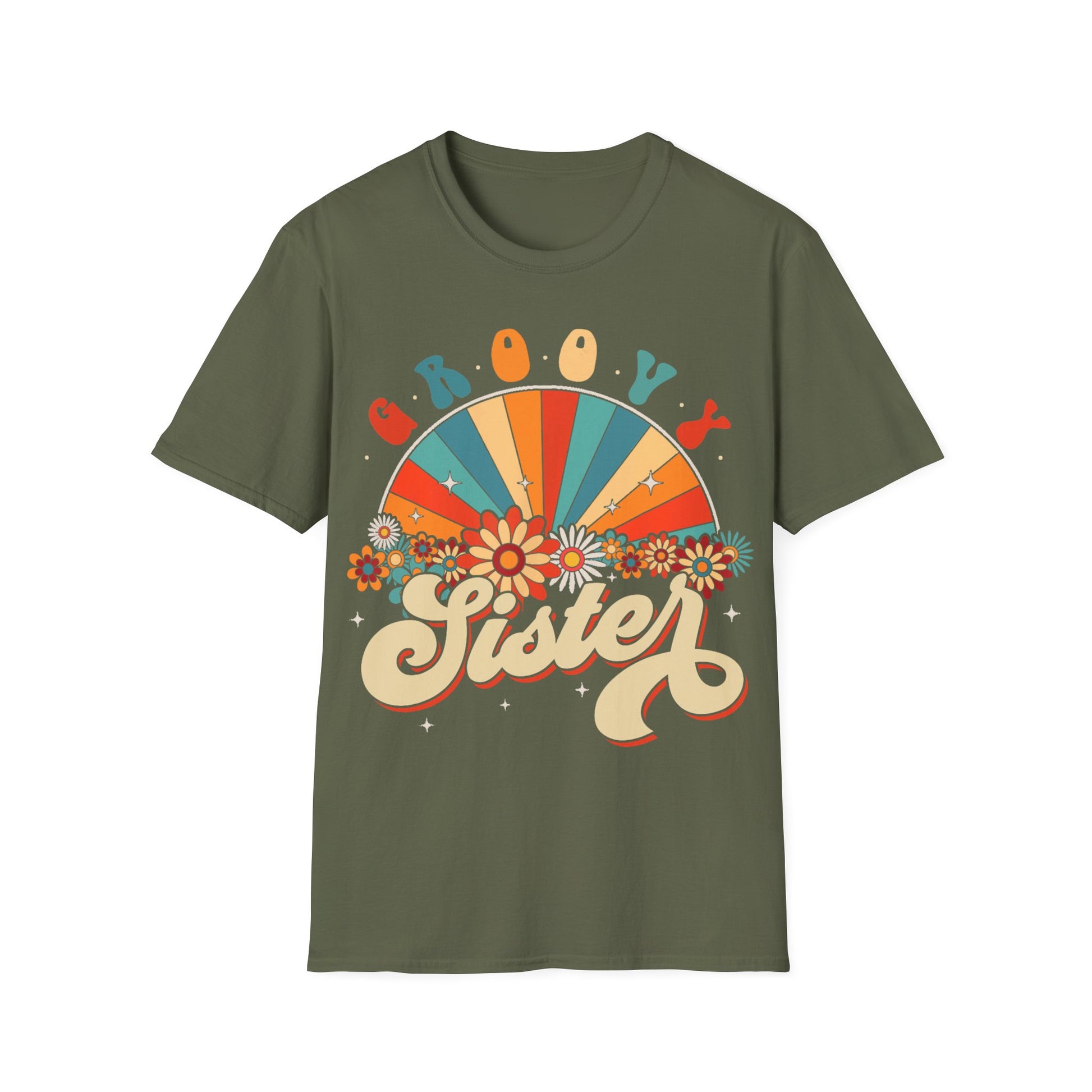Groovy Sister T-Shirt, Vintage Graphic Tee, Gifts for Sisters, Retro Style Apparel, Casual Wear, Summer Outfits, Birthday Gift