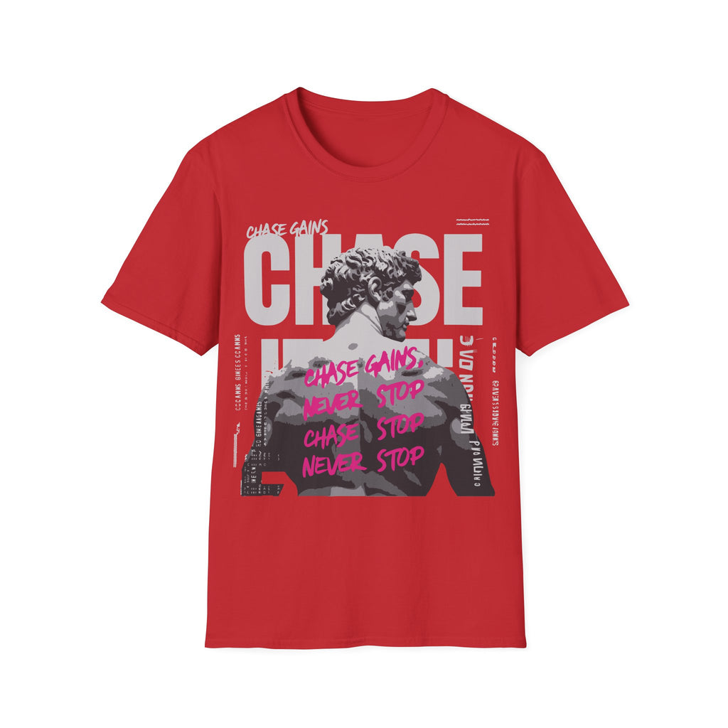 Chase Gains Unisex Softstyle T-Shirt - Motivational Gym Wear, Fitness Apparel, Inspirational Gift, Workout Tee, Active Lifestyle Shirt