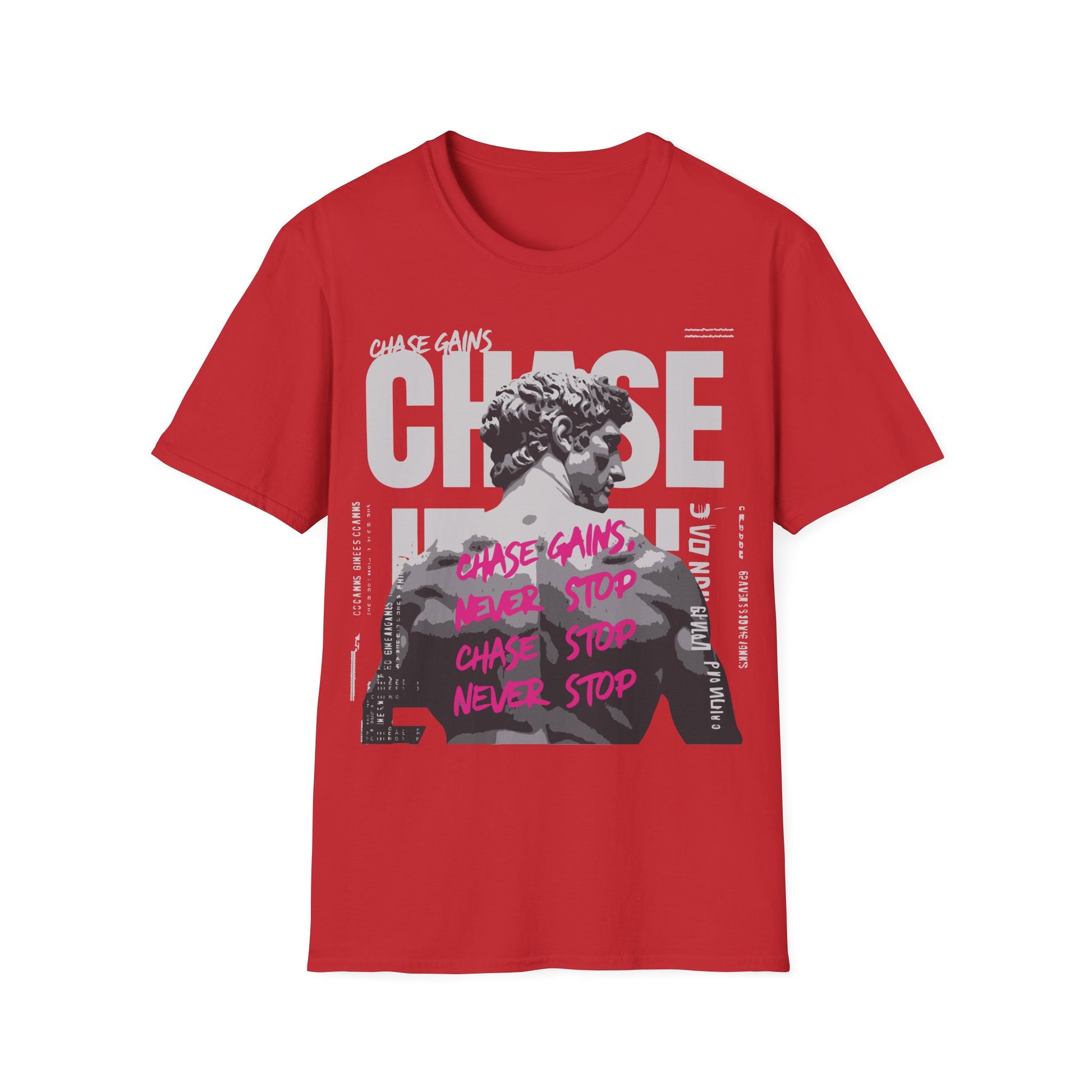 Chase Gains Unisex Softstyle T-Shirt - Motivational Gym Wear, Fitness Apparel, Inspirational Gift, Workout Tee, Active Lifestyle Shirt