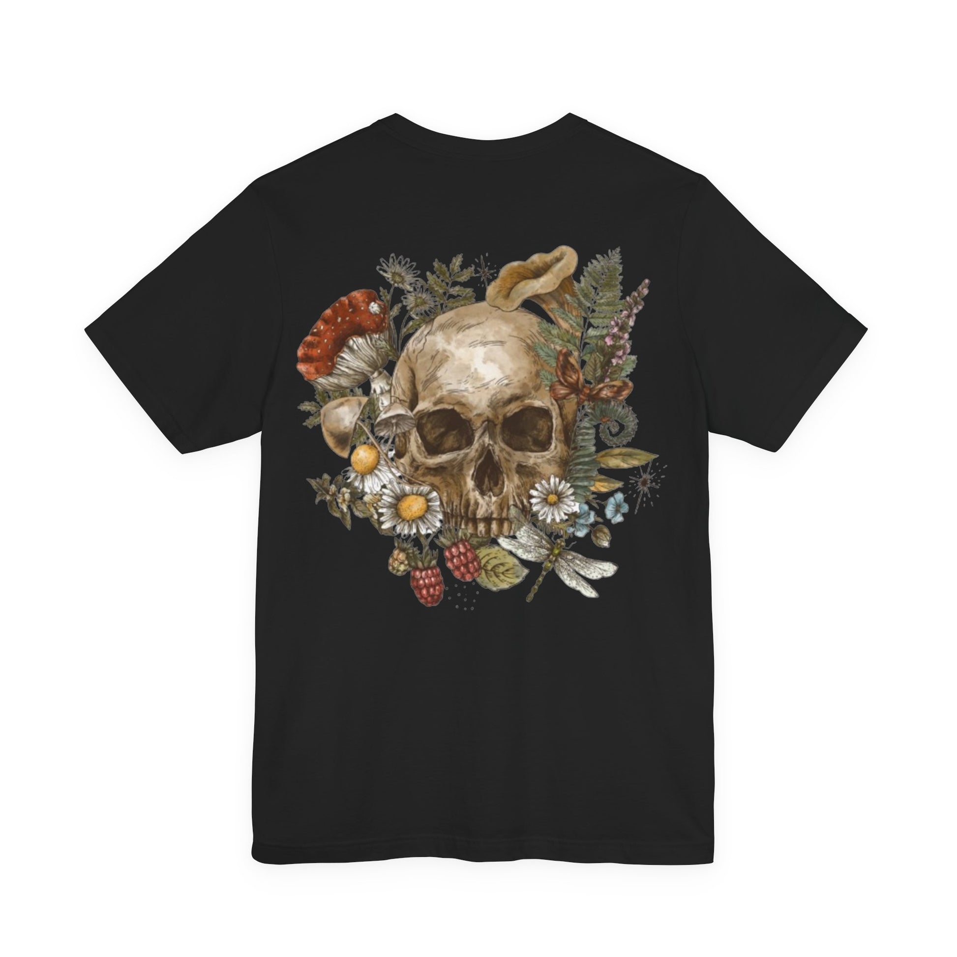 Gothic Aesthetic Unisex Tee for Nature Lovers, Unique Skull Apparel, Edgy Gift for Halloween, Vintage Horror T-Shirt, Trendy Casual Wear