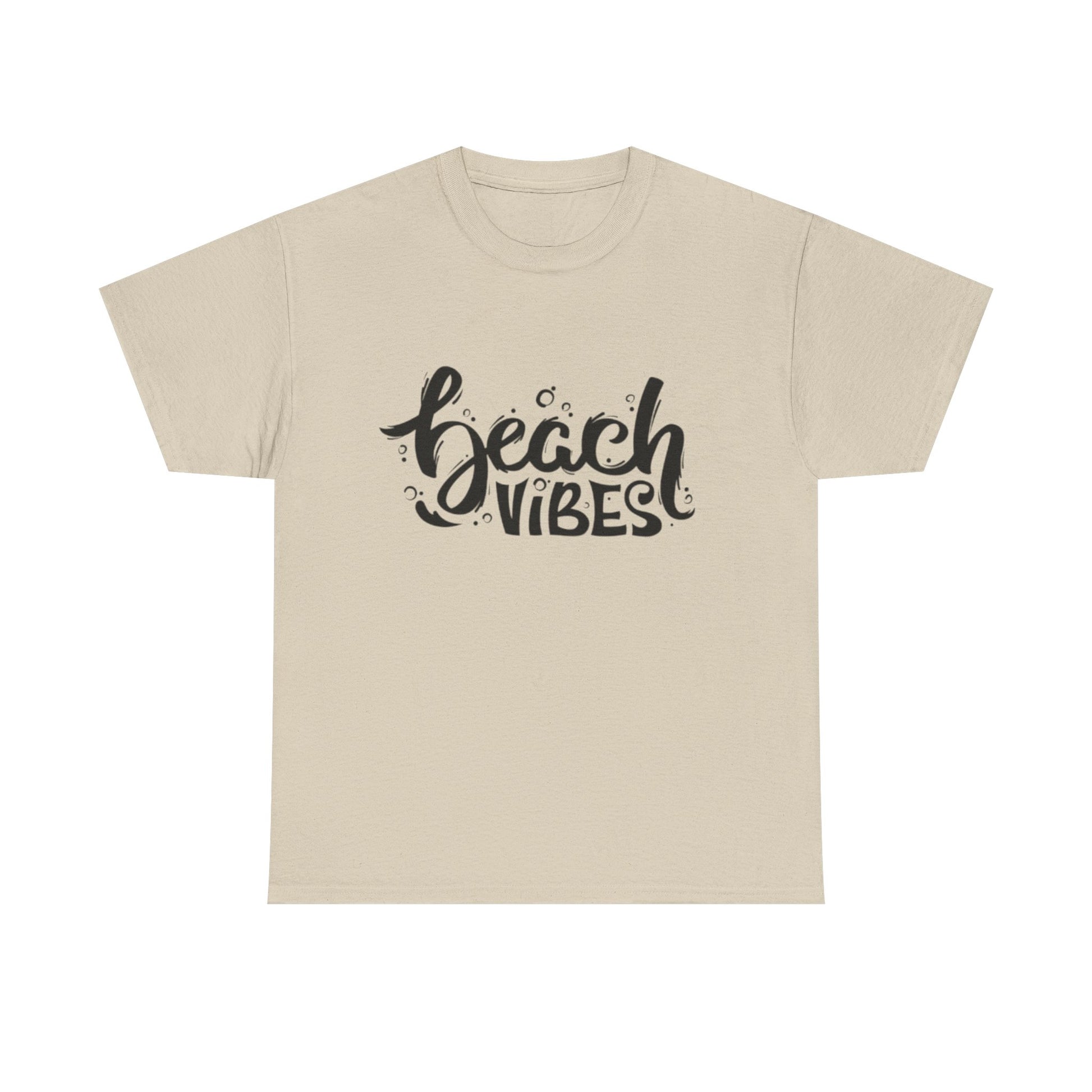 Beach Vibes Unisex Heavy Cotton Tee - Casual Summer Apparel, Beach Outfit, Gift for Ocean Lovers, Relaxed Fits, Vacation Wear