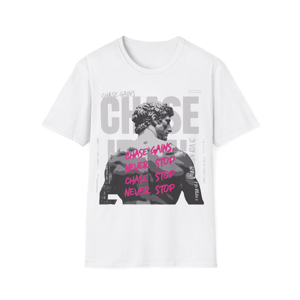 Chase Gains Unisex Softstyle T-Shirt - Motivational Gym Wear, Fitness Apparel, Inspirational Gift, Workout Tee, Active Lifestyle Shirt