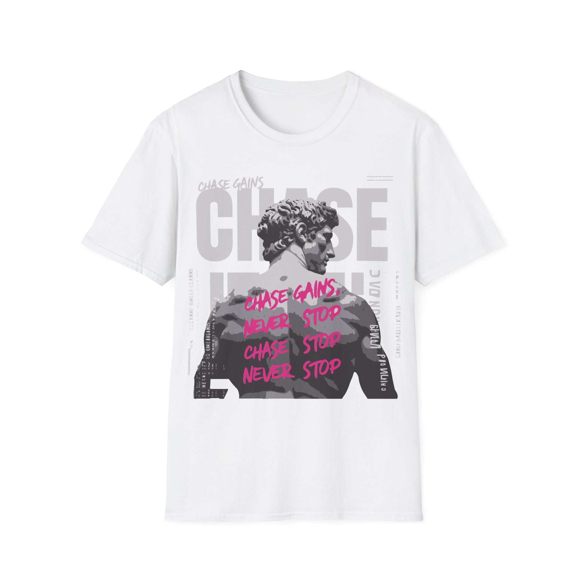 Chase Gains Unisex Softstyle T-Shirt - Motivational Gym Wear, Fitness Apparel, Inspirational Gift, Workout Tee, Active Lifestyle Shirt