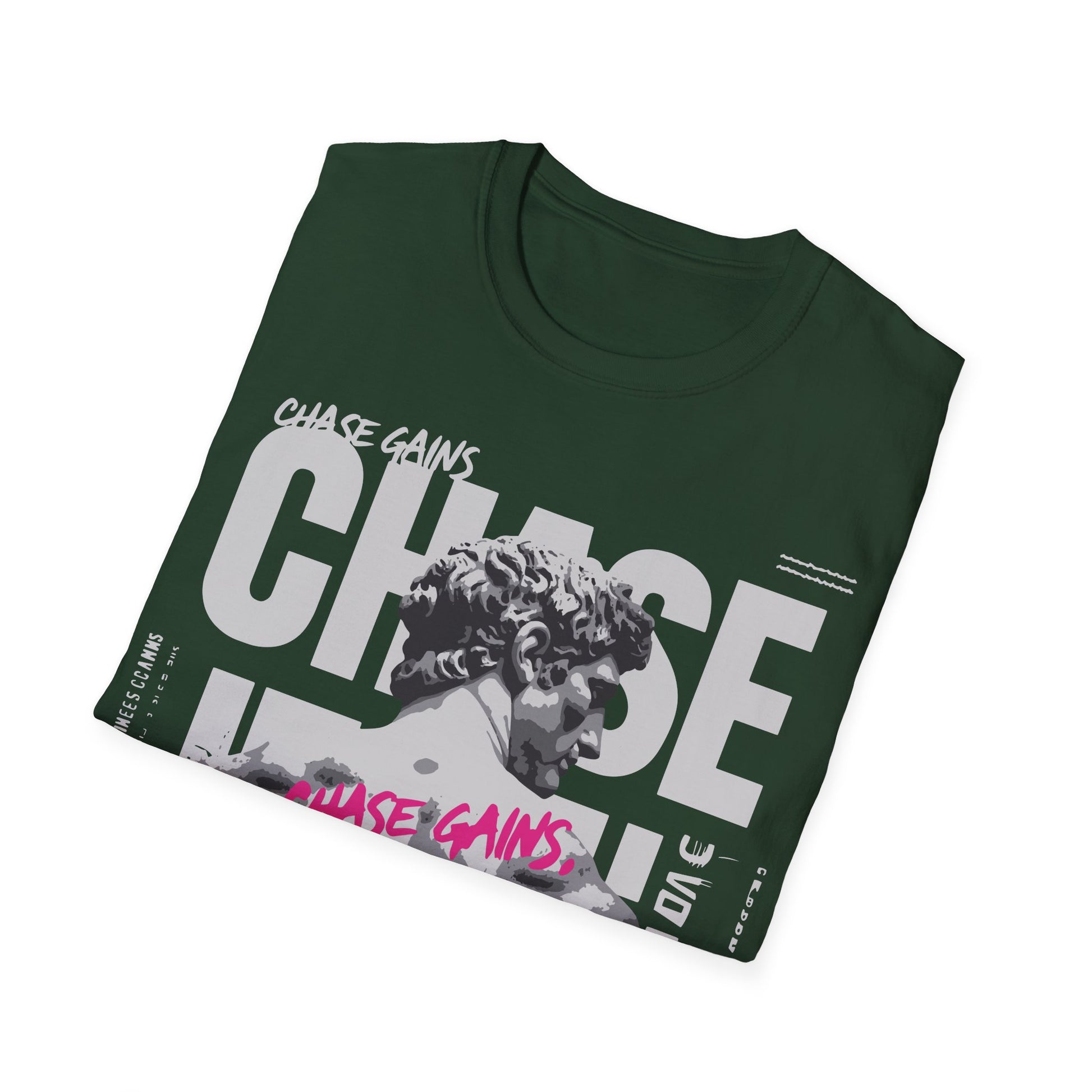 Chase Gains Unisex Softstyle T-Shirt - Motivational Gym Wear, Fitness Apparel, Inspirational Gift, Workout Tee, Active Lifestyle Shirt