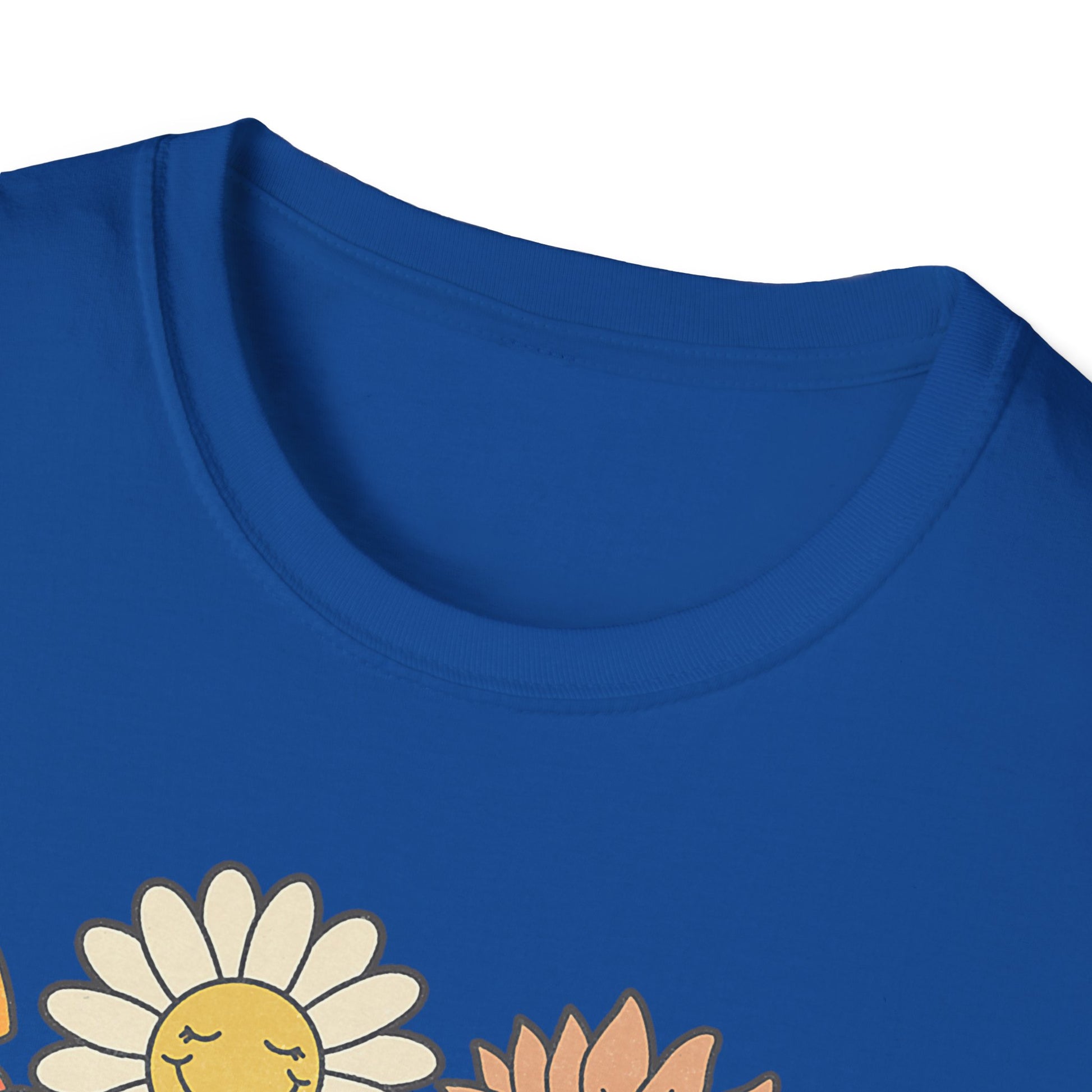 Retro Floral Vibes T-Shirt - Unisex Softstyle Tee, Boho Fashion, Summer Essential, Gift for Friends, Nature Lover's Apparel