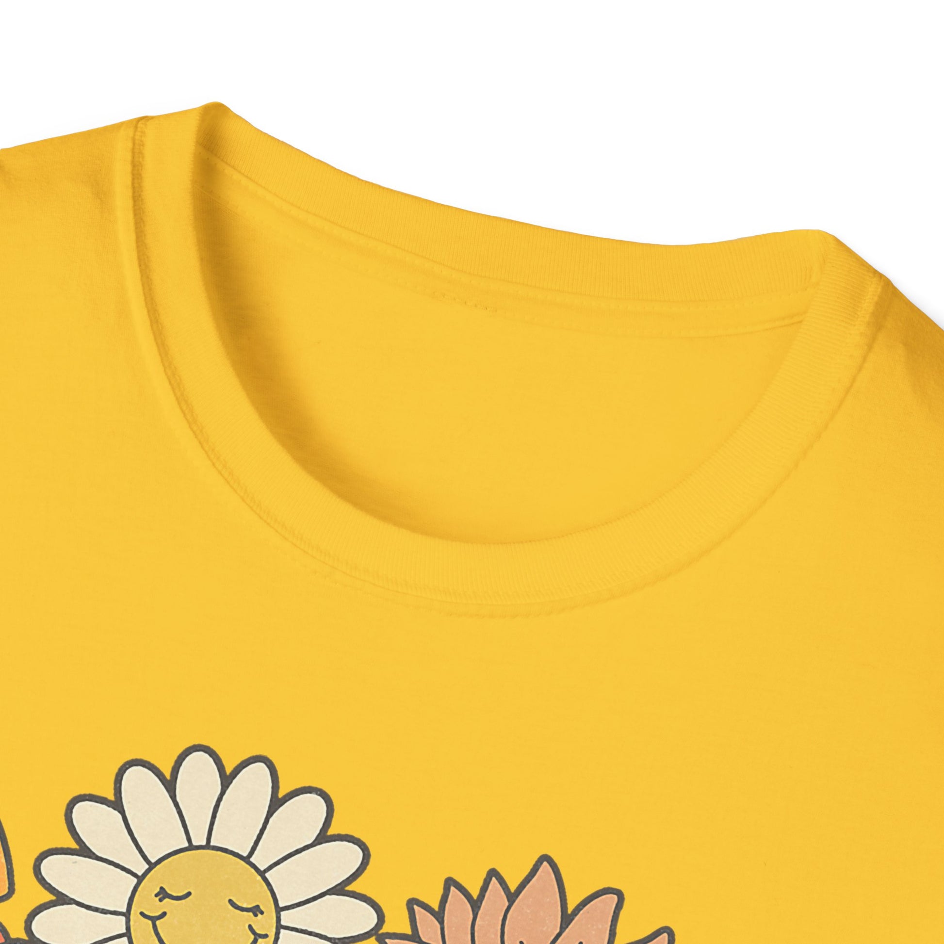 Retro Floral Vibes T-Shirt - Unisex Softstyle Tee, Boho Fashion, Summer Essential, Gift for Friends, Nature Lover's Apparel
