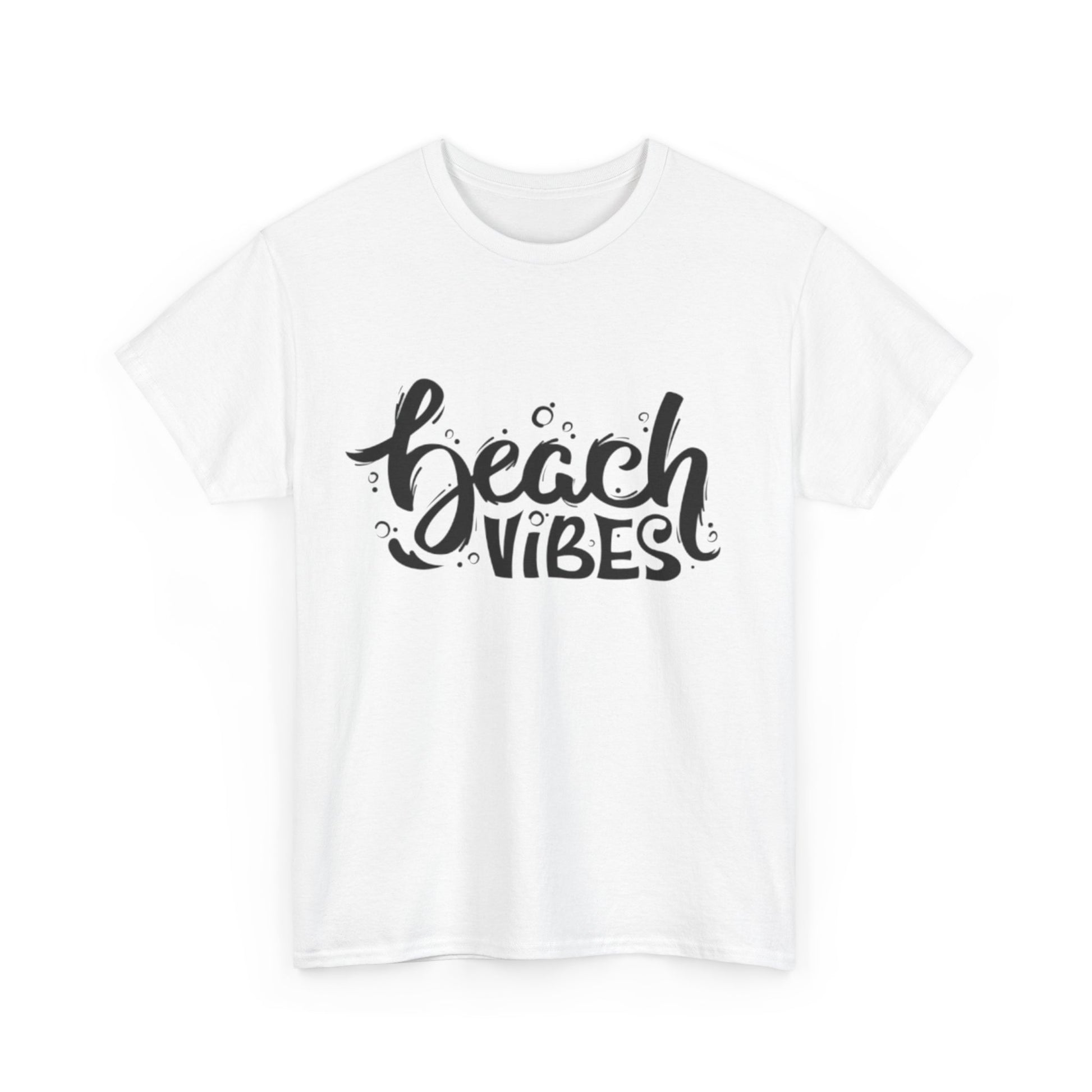 Beach Vibes Unisex Heavy Cotton Tee - Casual Summer Apparel, Beach Outfit, Gift for Ocean Lovers, Relaxed Fits, Vacation Wear