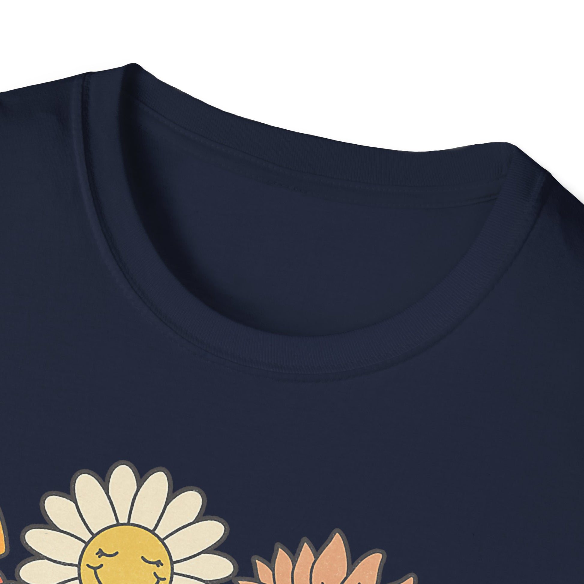 Retro Floral Vibes T-Shirt - Unisex Softstyle Tee, Boho Fashion, Summer Essential, Gift for Friends, Nature Lover's Apparel
