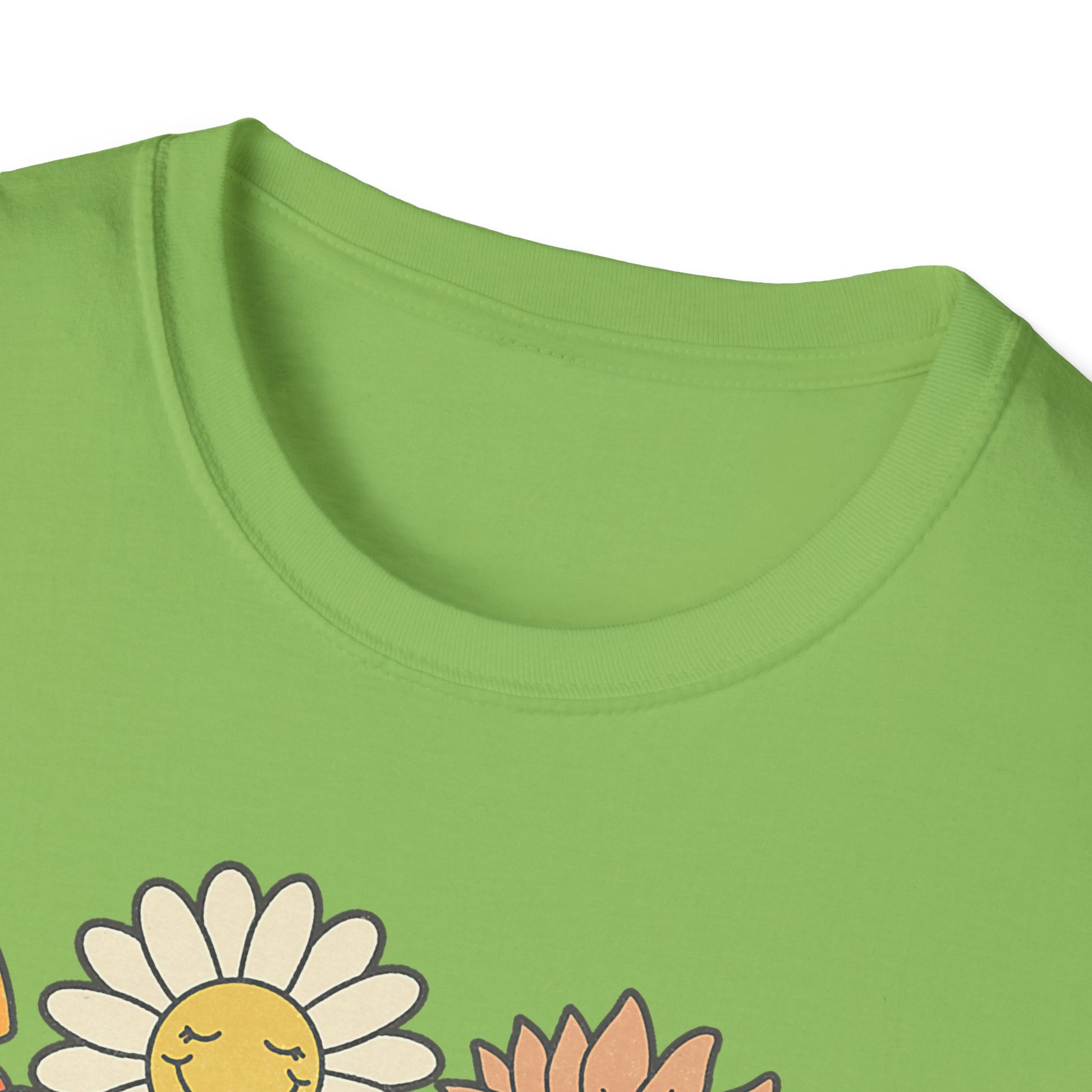 Retro Floral Vibes T-Shirt - Unisex Softstyle Tee, Boho Fashion, Summer Essential, Gift for Friends, Nature Lover's Apparel