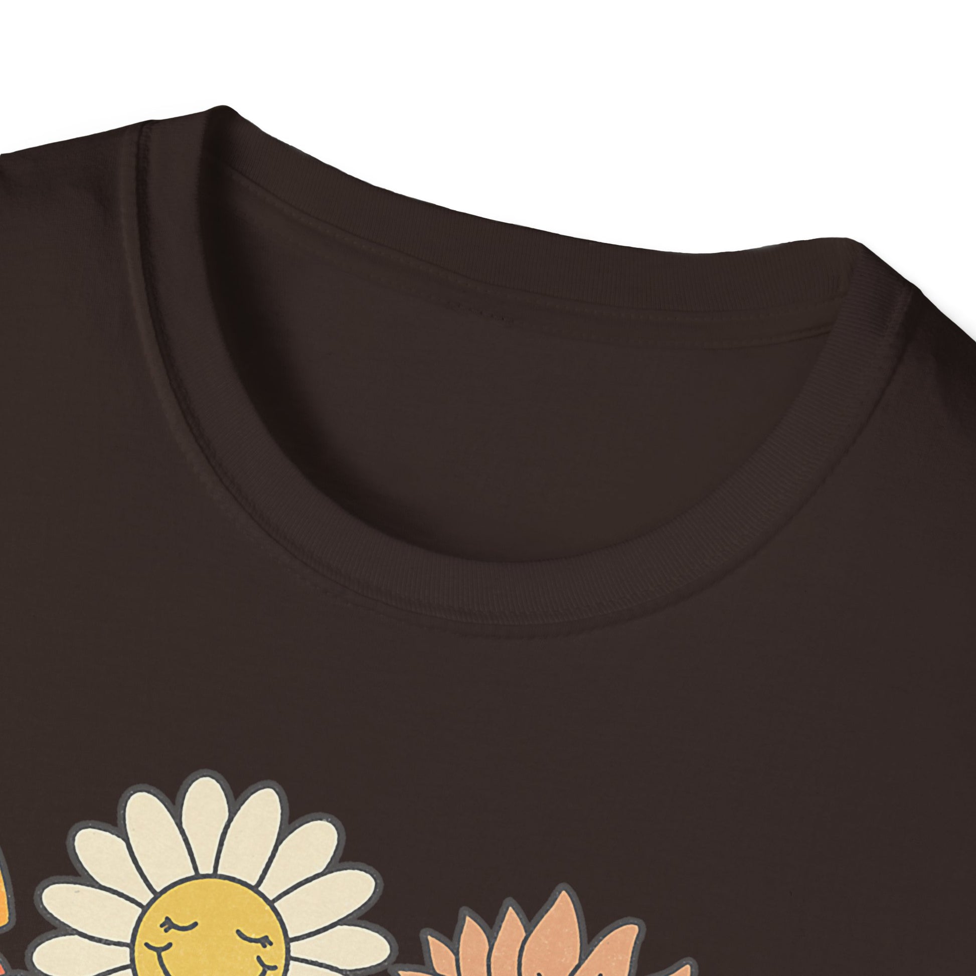 Retro Floral Vibes T-Shirt - Unisex Softstyle Tee, Boho Fashion, Summer Essential, Gift for Friends, Nature Lover's Apparel