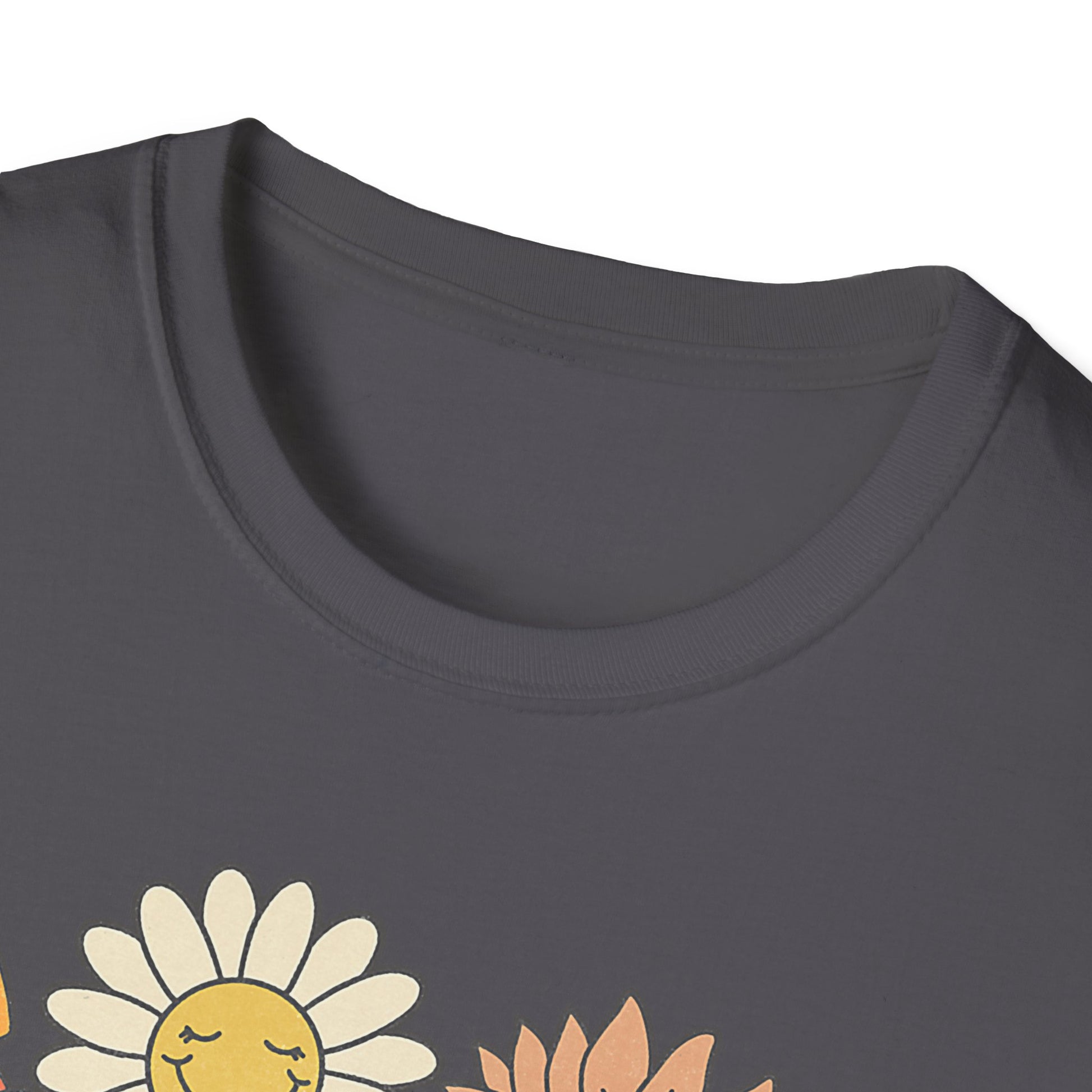 Retro Floral Vibes T-Shirt - Unisex Softstyle Tee, Boho Fashion, Summer Essential, Gift for Friends, Nature Lover's Apparel