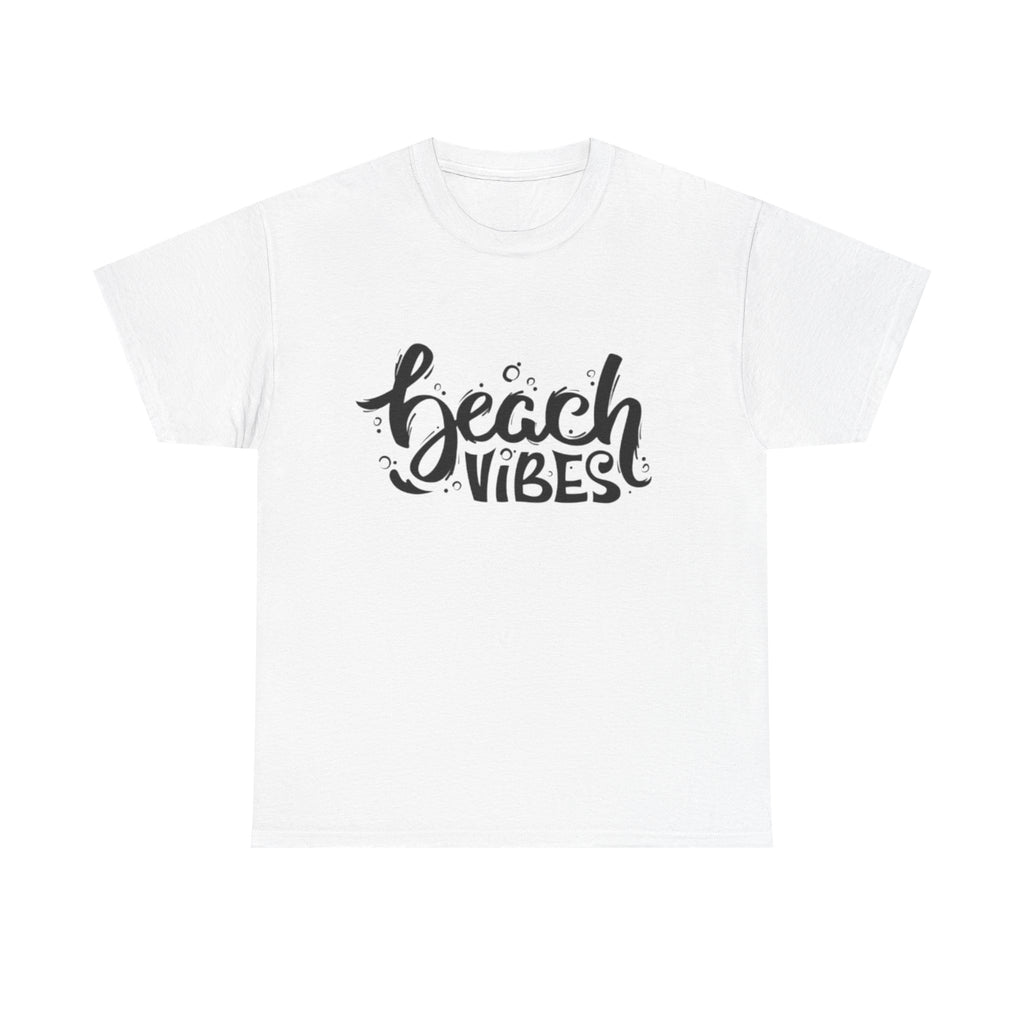 Beach Vibes Unisex Heavy Cotton Tee - Casual Summer Apparel, Beach Outfit, Gift for Ocean Lovers, Relaxed Fits, Vacation Wear
