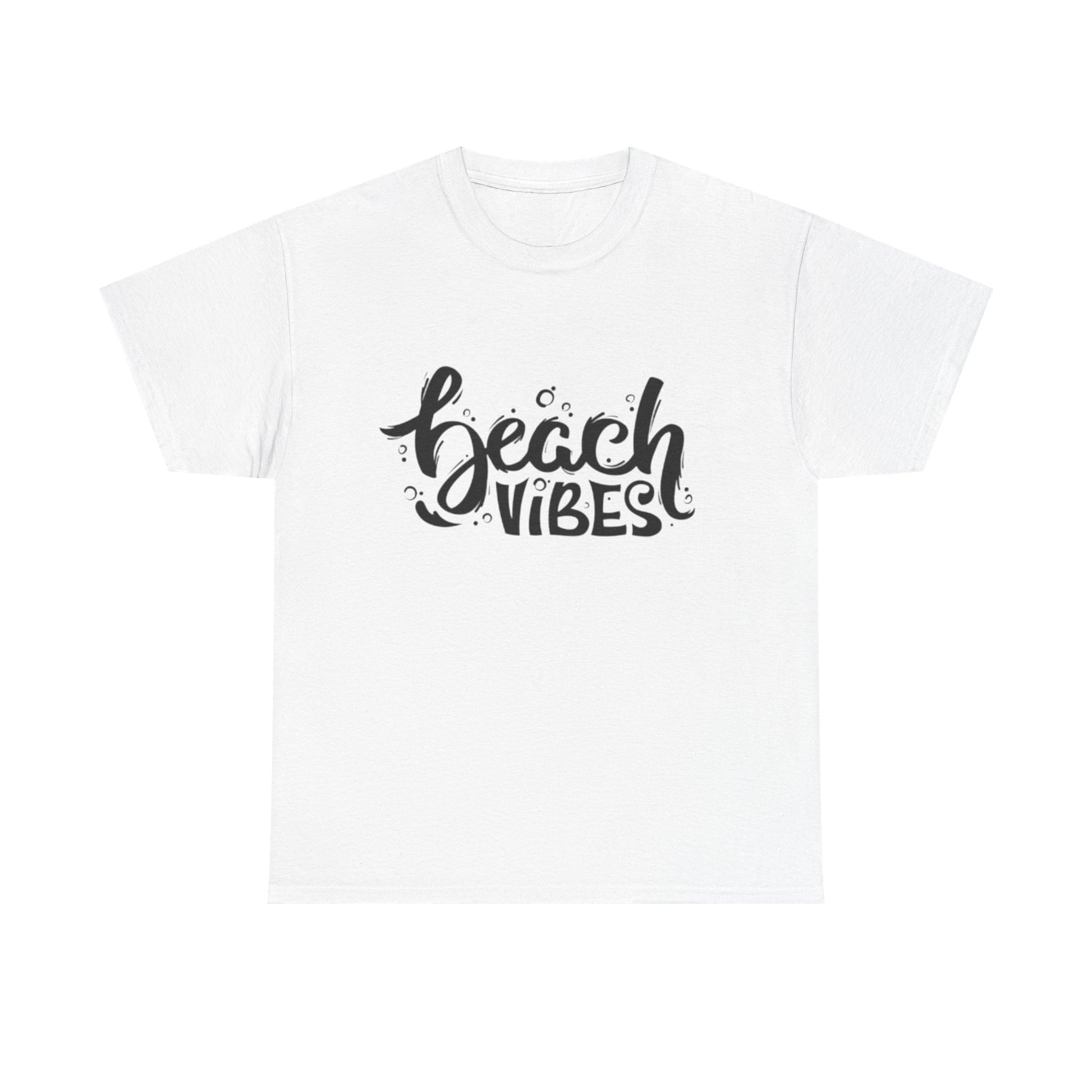 Beach Vibes Unisex Heavy Cotton Tee - Casual Summer Apparel, Beach Outfit, Gift for Ocean Lovers, Relaxed Fits, Vacation Wear