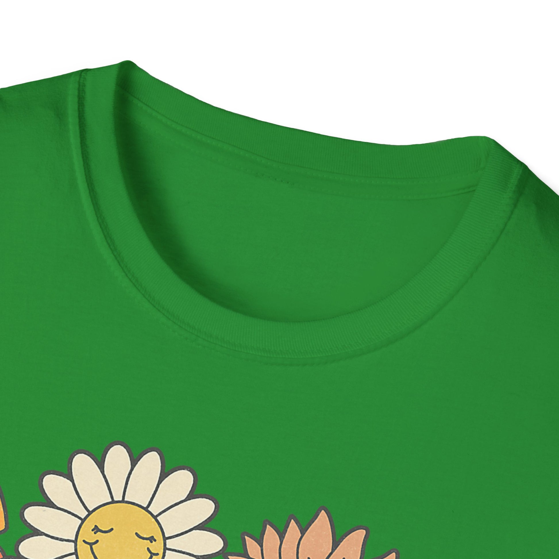 Retro Floral Vibes T-Shirt - Unisex Softstyle Tee, Boho Fashion, Summer Essential, Gift for Friends, Nature Lover's Apparel