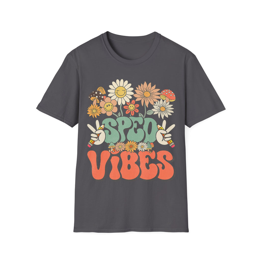 Retro Floral Vibes T-Shirt - Unisex Softstyle Tee, Boho Fashion, Summer Essential, Gift for Friends, Nature Lover's Apparel