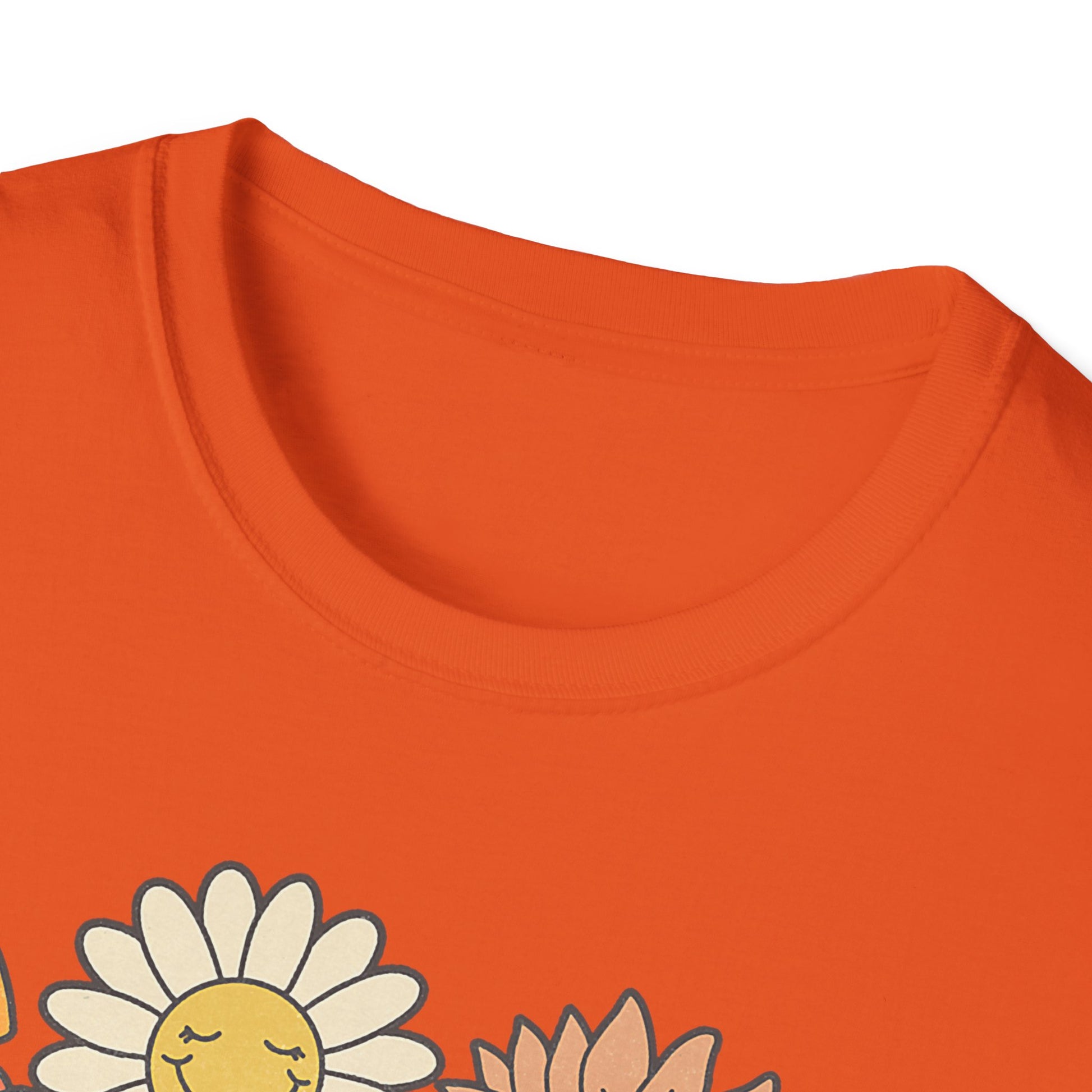 Retro Floral Vibes T-Shirt - Unisex Softstyle Tee, Boho Fashion, Summer Essential, Gift for Friends, Nature Lover's Apparel