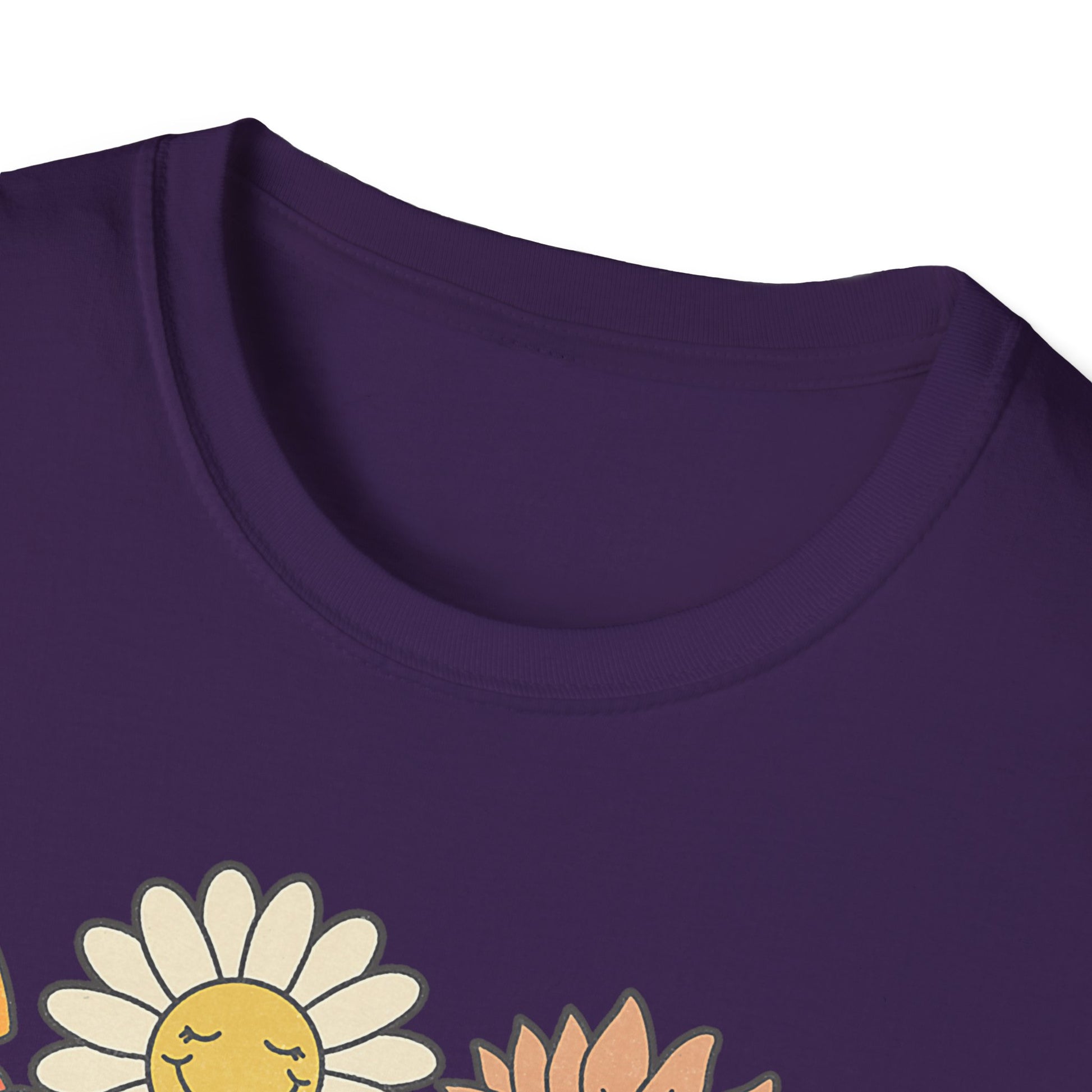 Retro Floral Vibes T-Shirt - Unisex Softstyle Tee, Boho Fashion, Summer Essential, Gift for Friends, Nature Lover's Apparel