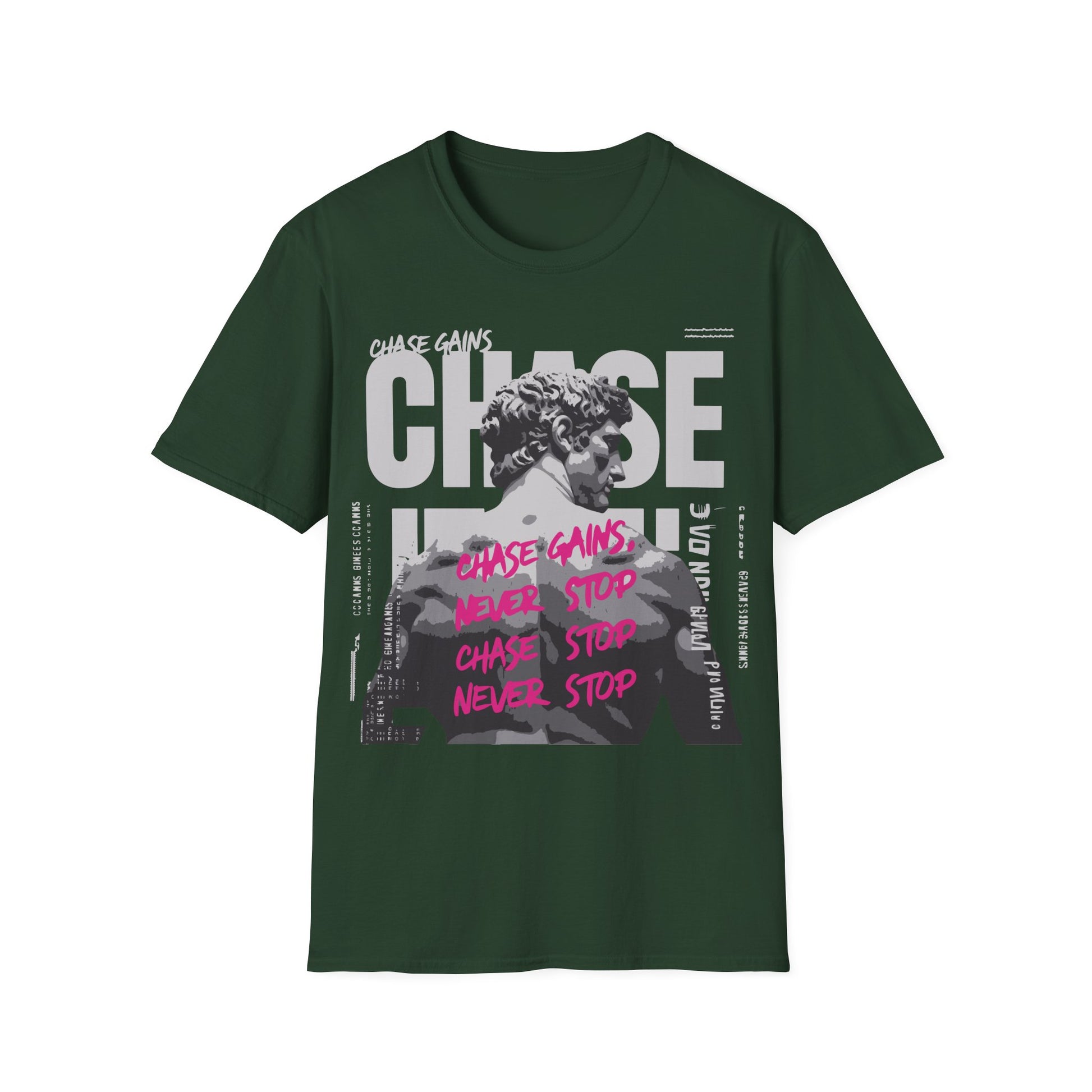 Chase Gains Unisex Softstyle T-Shirt - Motivational Gym Wear, Fitness Apparel, Inspirational Gift, Workout Tee, Active Lifestyle Shirt