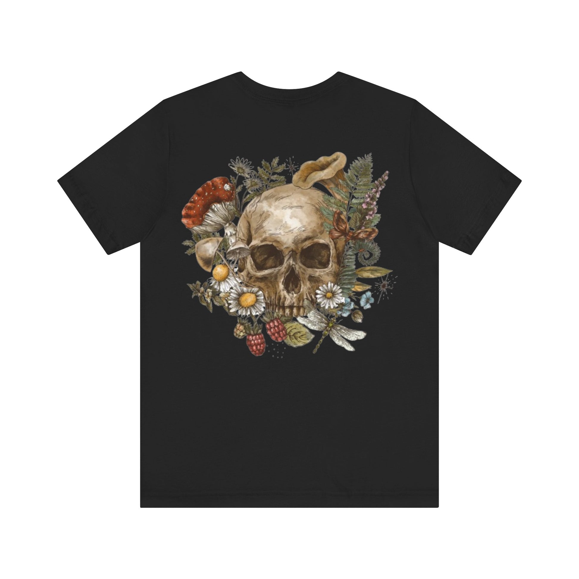Gothic Aesthetic Unisex Tee for Nature Lovers, Unique Skull Apparel, Edgy Gift for Halloween, Vintage Horror T-Shirt, Trendy Casual Wear