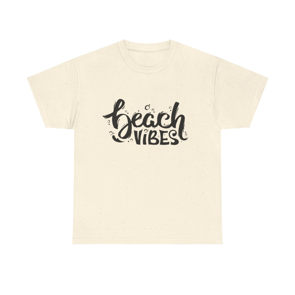 Beach Vibes Unisex Heavy Cotton Tee - Casual Summer Apparel, Beach Outfit, Gift for Ocean Lovers, Relaxed Fits, Vacation Wear