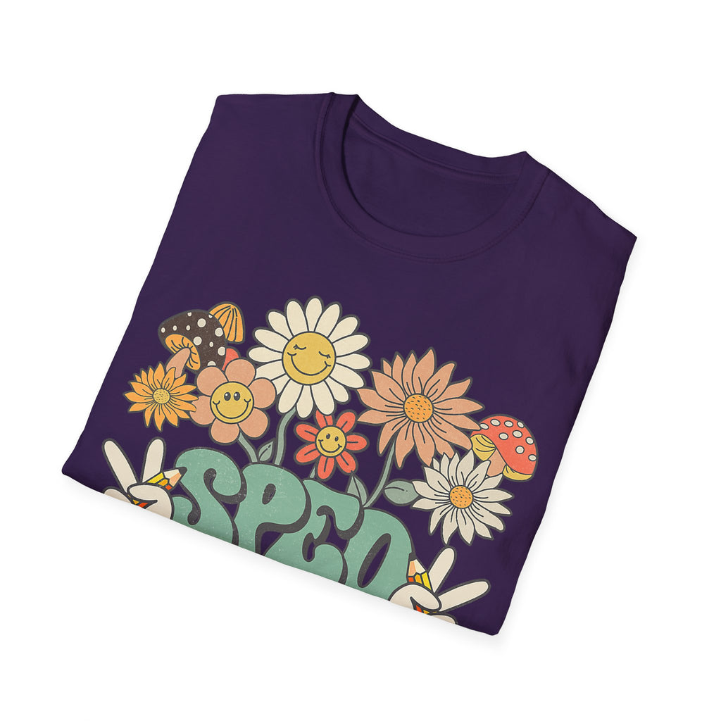 Retro Floral Vibes T-Shirt - Unisex Softstyle Tee, Boho Fashion, Summer Essential, Gift for Friends, Nature Lover's Apparel