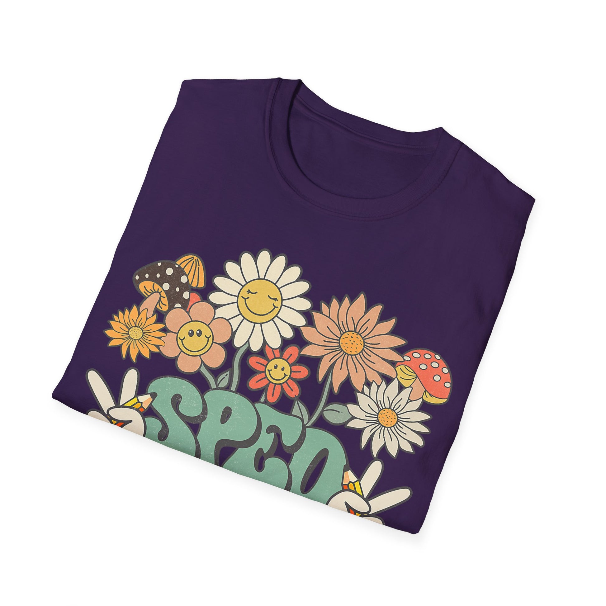 Retro Floral Vibes T-Shirt - Unisex Softstyle Tee, Boho Fashion, Summer Essential, Gift for Friends, Nature Lover's Apparel