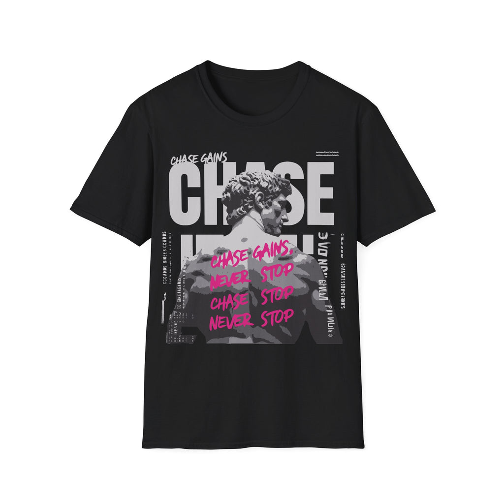 Chase Gains Unisex Softstyle T-Shirt - Motivational Gym Wear, Fitness Apparel, Inspirational Gift, Workout Tee, Active Lifestyle Shirt
