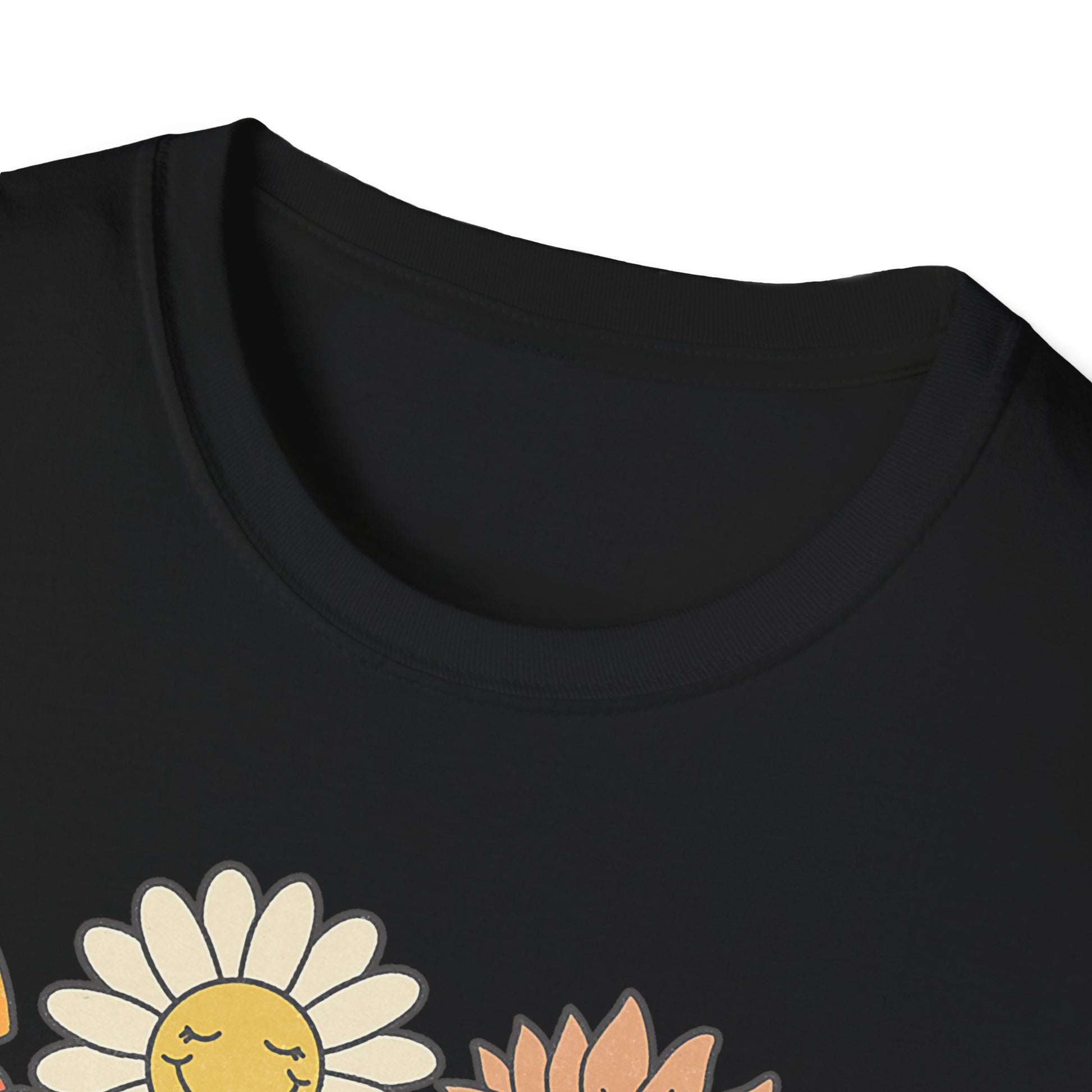 Retro Floral Vibes T-Shirt - Unisex Softstyle Tee, Boho Fashion, Summer Essential, Gift for Friends, Nature Lover's Apparel