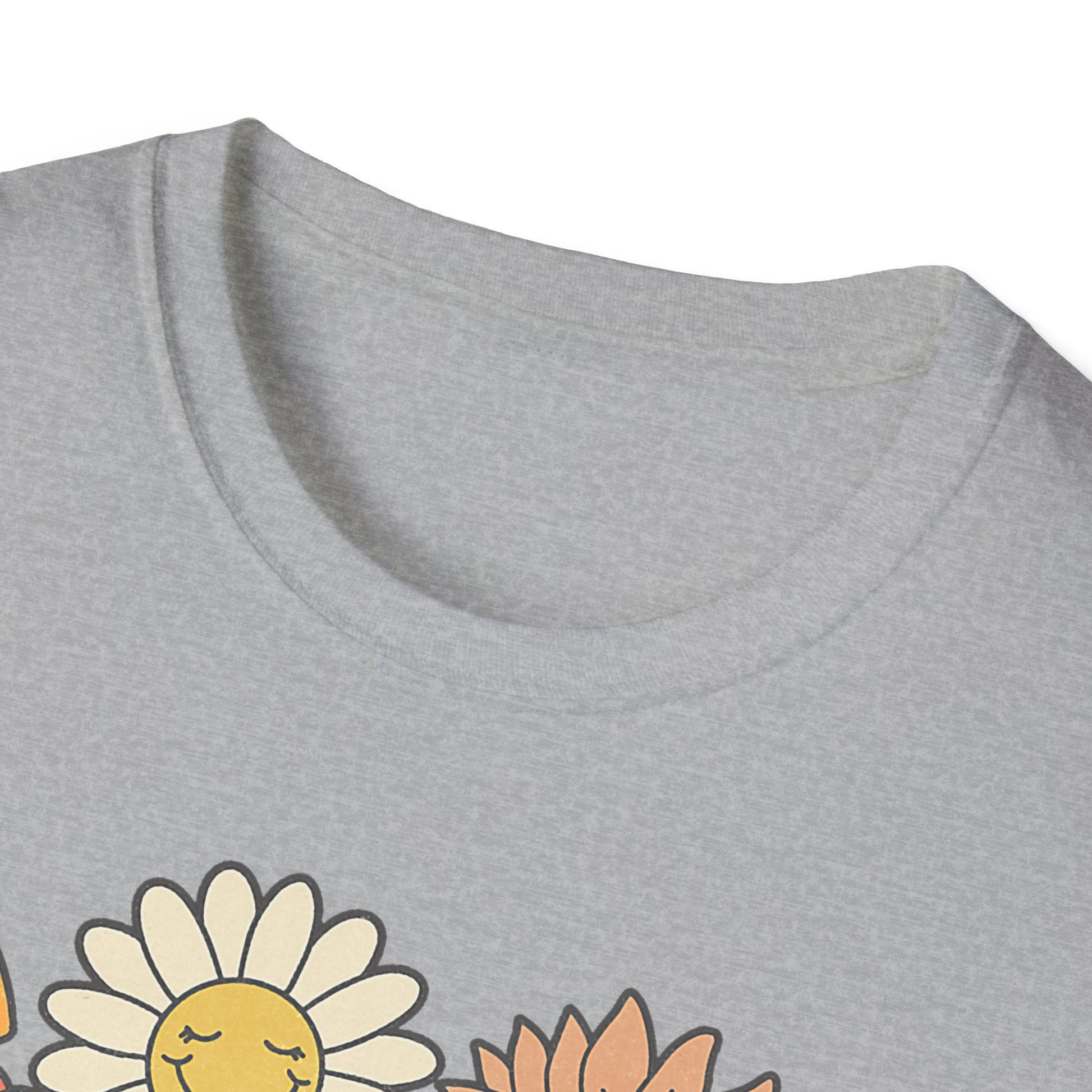 Retro Floral Vibes T-Shirt - Unisex Softstyle Tee, Boho Fashion, Summer Essential, Gift for Friends, Nature Lover's Apparel