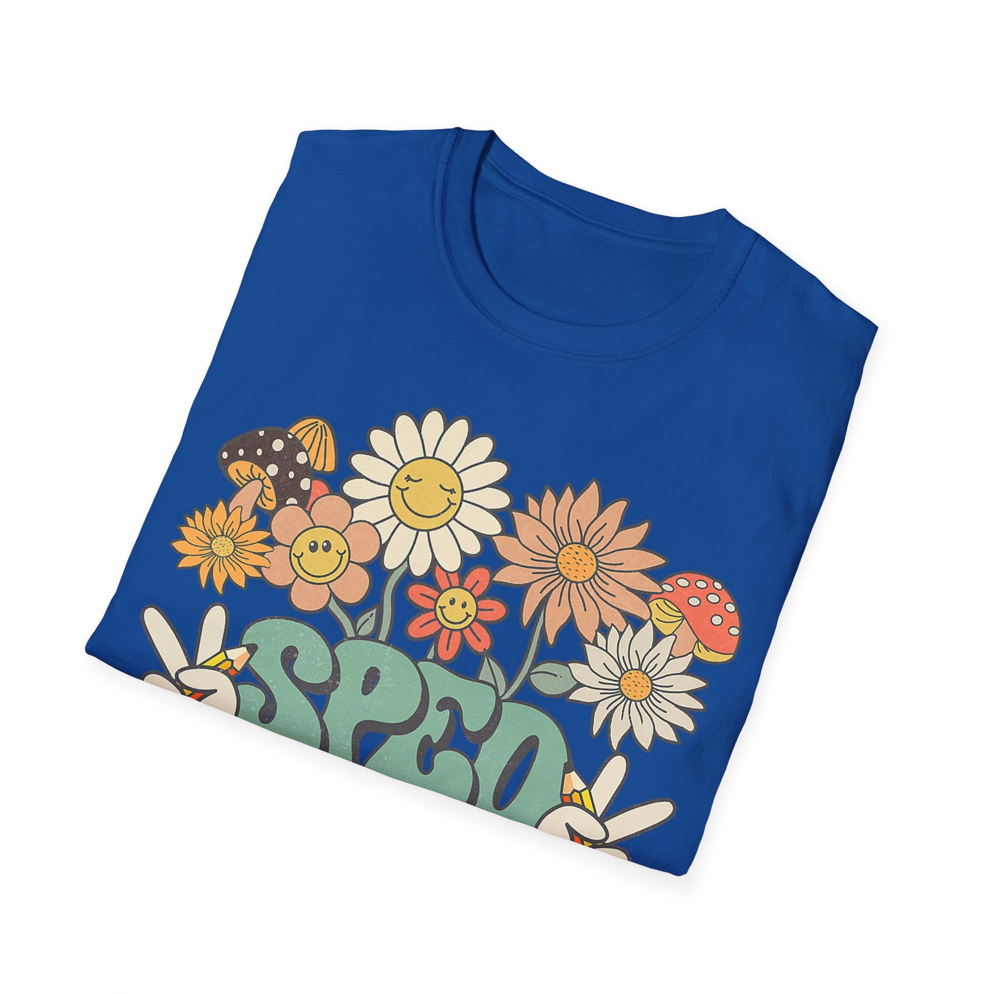 Retro Floral Vibes T-Shirt - Unisex Softstyle Tee, Boho Fashion, Summer Essential, Gift for Friends, Nature Lover's Apparel